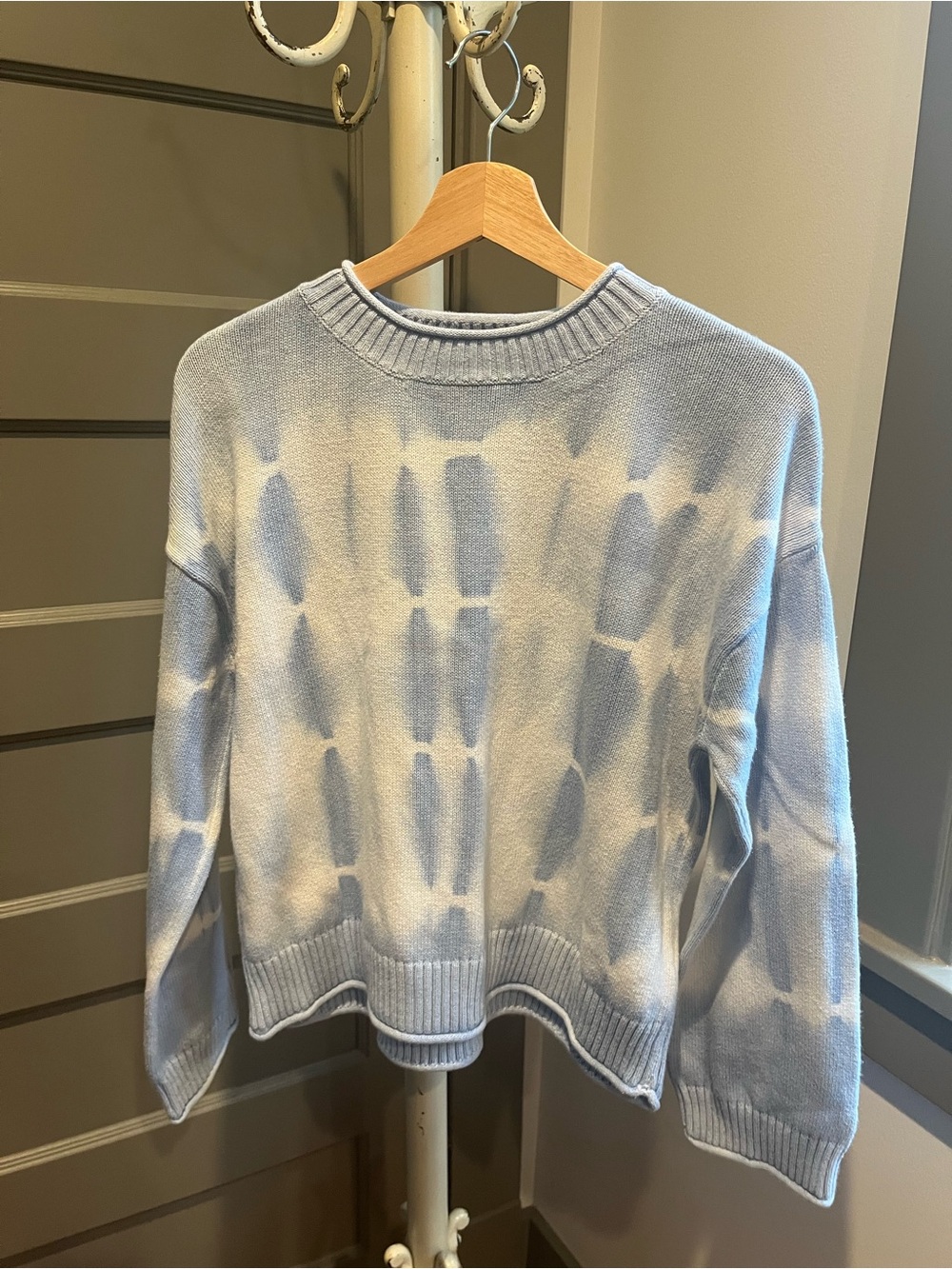 Elizabeth & James Light Blue Tie-Dye Crewneck Sweater